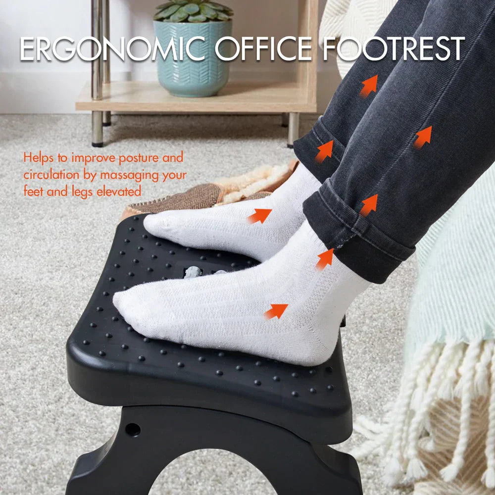 Ergonomic Under Desk Footrest with Massage Rollers-1