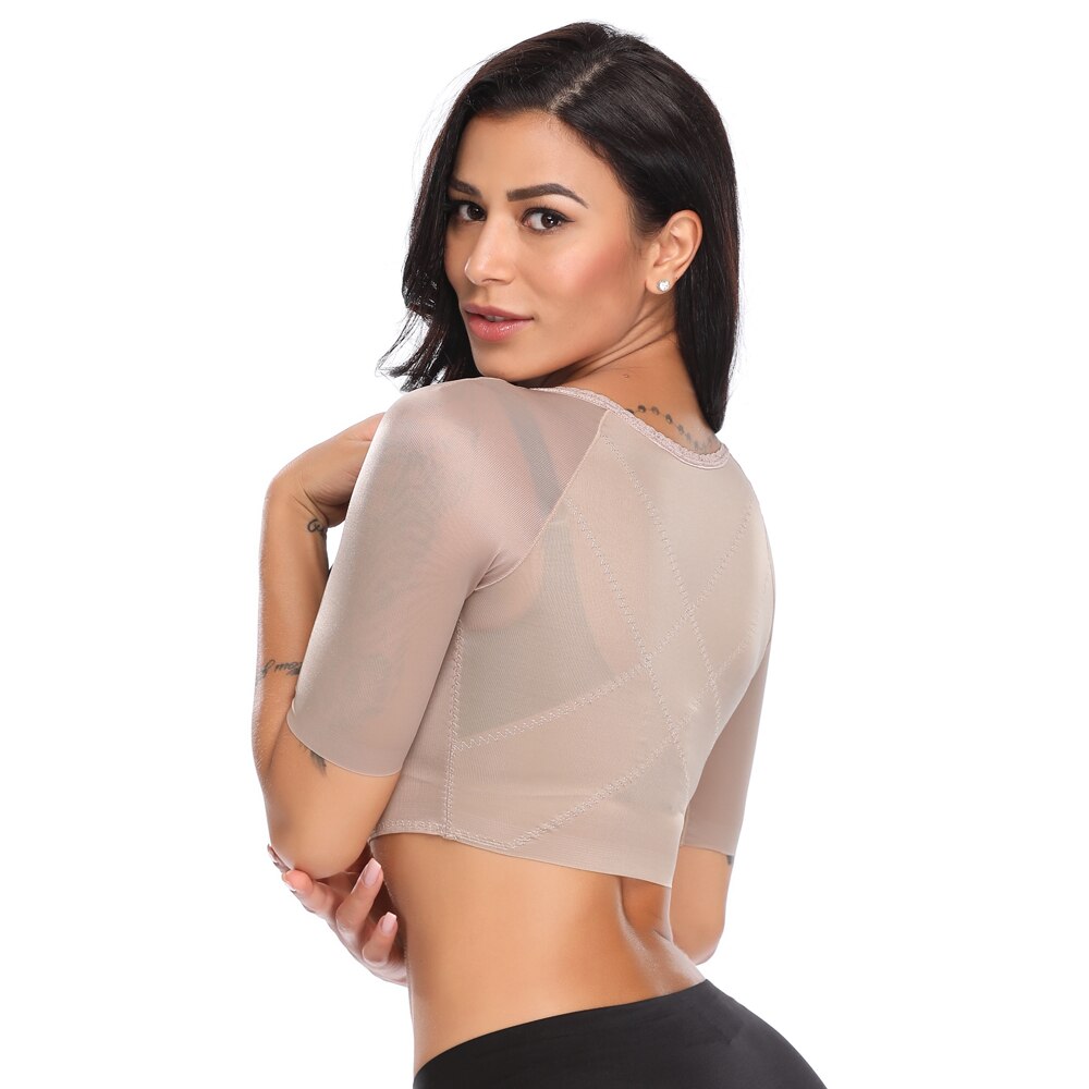 Women Upper Arm Compression Sleeves Post Surgery Top Body Shaper Posture Corrector Crop Top Arm Shapers-2