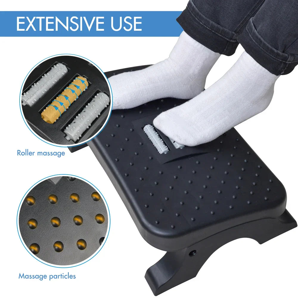 Ergonomic Under Desk Footrest with Massage Rollers-2