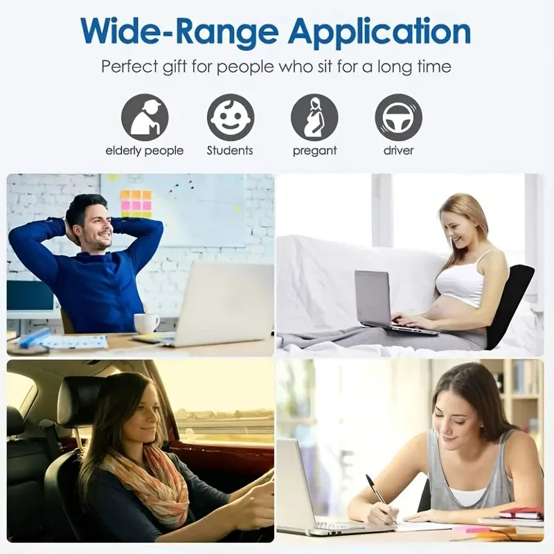 Orthopedic Memory Foam Seat Cushion and Lumbar Support Pillow Set-4