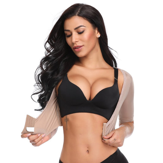 Women Upper Arm Compression Sleeves Post Surgery Top Body Shaper Posture Corrector Crop Top Arm Shapers-0