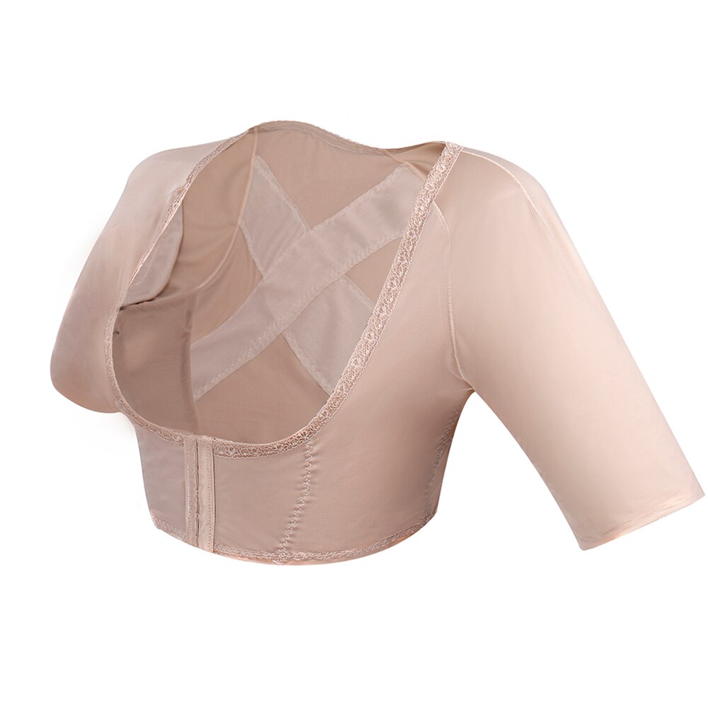 Women Upper Arm Compression Sleeves Post Surgery Top Body Shaper Posture Corrector Crop Top Arm Shapers-4